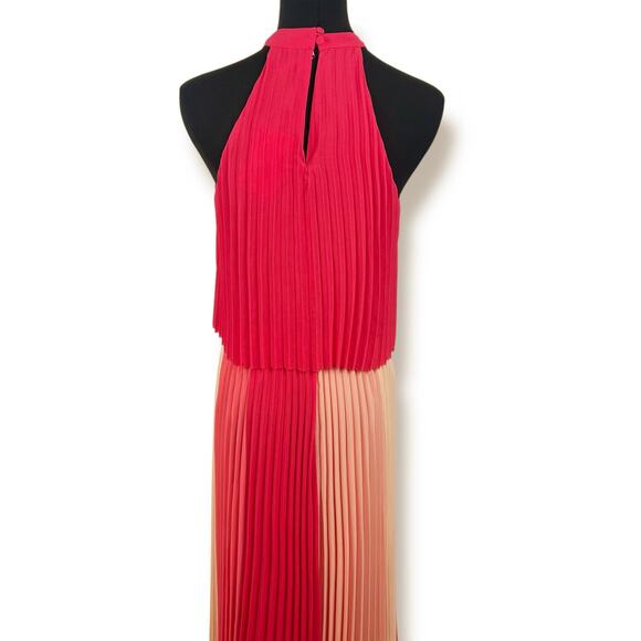 New Skies Are Blue Anthropologie Halter Pleated Maxi Dress Orange Womens Small - Picture 11 of 12